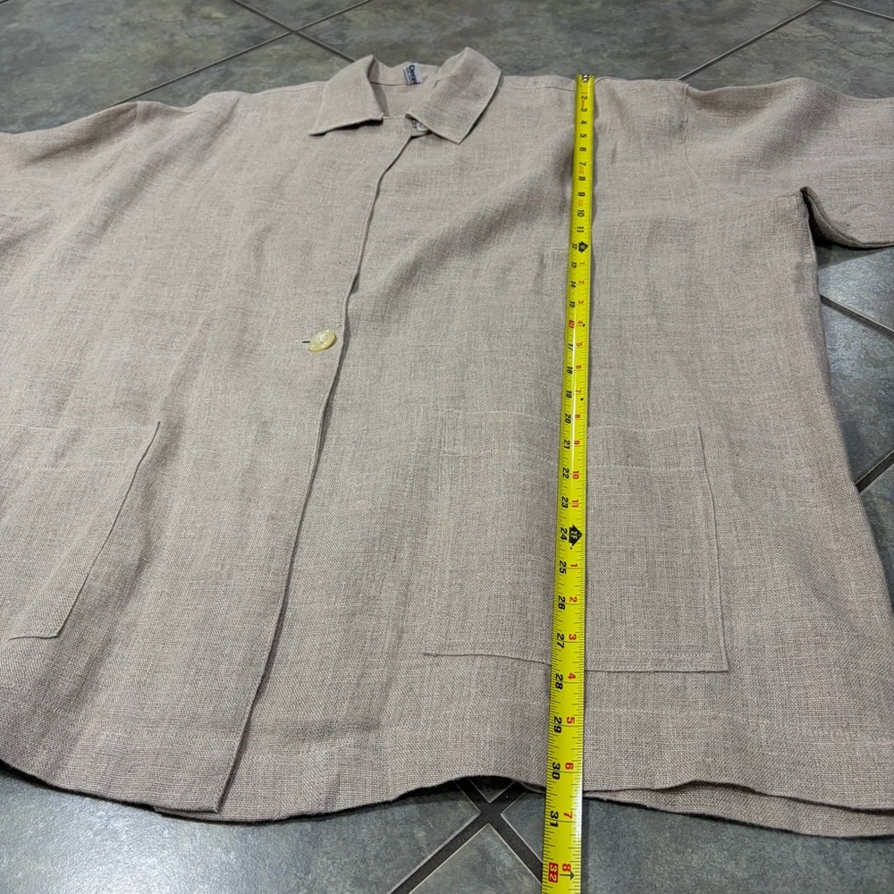 MenaCinque Button Up Blazer 100%Linen Made In Italy O/S Quiet Luxury Minimalist - Picture 13 of 14